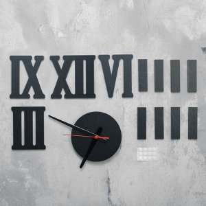 Часы настенные DIY. римские цифры. плавный ход. чёрные. d=70-80 см