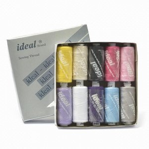 Набор бытовых ниток IDEAL 40/2 366м 100% п/э, MIX C, ассорти 4 уп.10шт