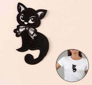 Термоаппликация «Кошка», 11*6 м, цвет чёрный 1шт