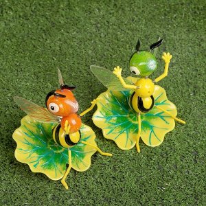 Штекер садовый, декоративный "Пчелка на листочке" 60см,