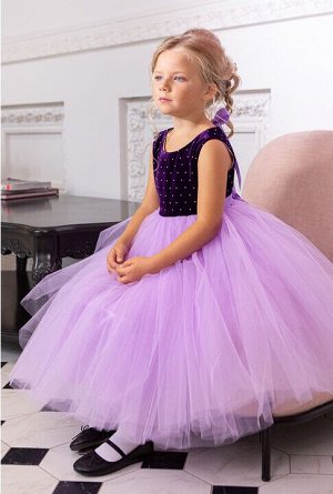 1637 Платье для девочки Виолетта фиолетовое-сирень