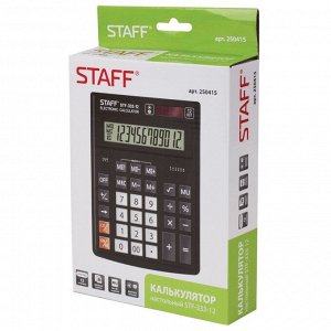 Калькулятор настольный 12 разрядов STAFF PLUS STF-333, двойное питание