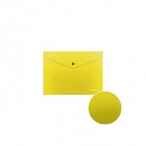 Папка-конверт на кнопке С6, 180 мкм, ErichKrause Glossy Neon, полупрозрачная, микс