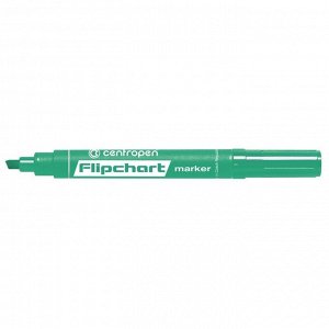 Маркер для флипчарта, Centropen 8560 FLIPCHART, скошенный, 1-4.6 мм, зелёный