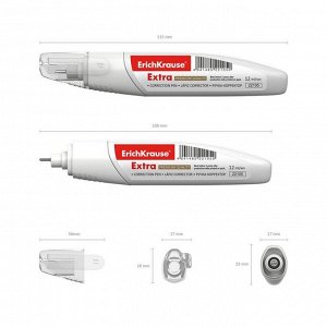 Ручка-корректор ErichKrause Techno White Ergo, 12 мл, с металлическим наконечником