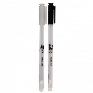 Ручка гелевая со стираемыми чернилами Mazari Panda Day, пишущий узел 0.5 мм, сменный стержень, чернила синие