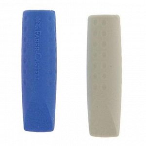 Набор ластиков-колпачков 2 штуки , Faber-Castell GRIP 2001 (синтетика), МИКС: синий/белый и красный/белый