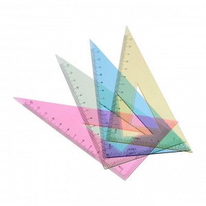 Треугольник 13 см, 30°, флюоресцентный, прозрачный, МИКС