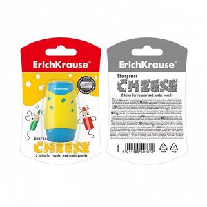 Точилка 2 отверстия ErichKrause Cheese, микс 50467