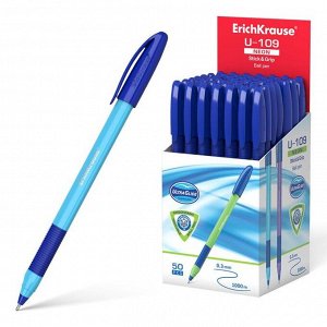 Ручка шариковая ErichKrause U-109 Neon Stick&Grip 1.0, корпус микс, чернила синие