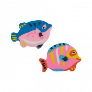 Ластик deVENTE дизайн Fish, синтетика, 2 штуки, цветной, в пластиковом пакете с европодвесом