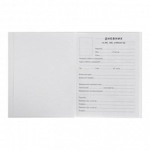 Дневник для 1-4 классов "Белый классический", обложка мелованный картон, матовая ламинация, блок офсет 200 г/м2, 48 листов