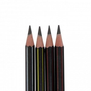 Набор 4шт карандаш ч/г K-I-N 1397 2B сверхгибкий, с ластиком (4157789)