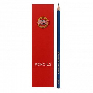 Набор карандашей чернографитных 12 штук Koh-I-Noor 1703 HB ALPHA, голубой корпус (2334237)
