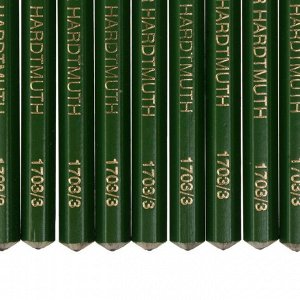 Набор карандашей чернографитных 12 штук Koh-I-Noor 1703 HB ALPHA, зеленый корпус (2334236)