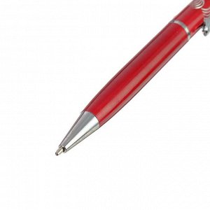 Ручка подарочная, шариковая, в пластиковом футляре, поворотная, "Франсуаза", бордово-серебристая