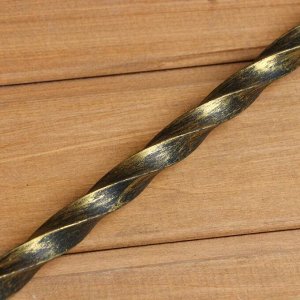 Кочерга кованная "Патина золото", ручка буковая, высота 80 см