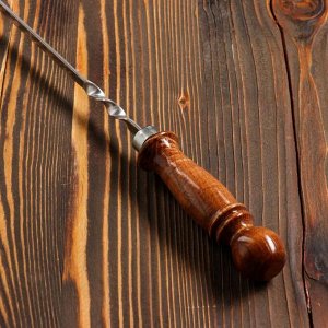 Кочерга узбекская с деревянной ручкой, с узором, 60/1см, сталь 3мм