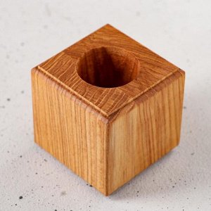 Кашпо деревянное "Куб", массив ясеня, 7х7х7 см