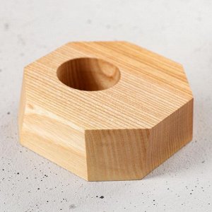 Кашпо деревянное "Геометрия № 2 ", массив ясеня, 10х3.5 см