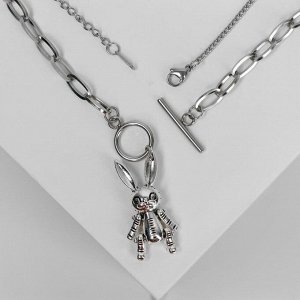 Queen fair Кулон «Цепь» кролик и крестик, цвет серебро, L=56 см
