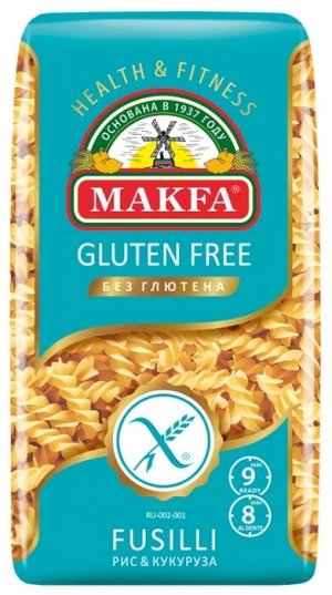 Макароны "Макфа" БЕЗГЛЮТЕН 300г Fusilli (Спираль) 1/18, шт