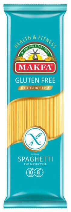 Макароны "Макфа" БЕЗГЛЮТЕН 300г Spagetti (Спагетти) 1/18, шт