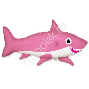 Фигура Акула розовая 60 см X 100 см фольгированный шар