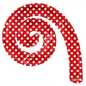 Спираль RED в горошек 14"/36 см шар фольгированный