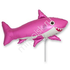 Мини Фигура Акула розовая 28 см X 40 см фольгированный шар
