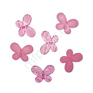 Декоративные бусины Мотылек розовые ассорти 3х2,2 см 10 шт
