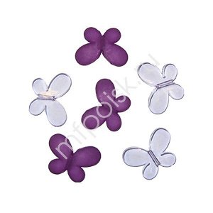 Декоративные бусины Мотылек фиолетовые ассорти 3х2,2 см 10 шт
