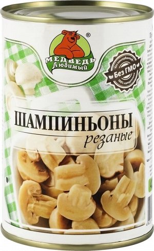 Грибы МЛ Шампиньоны 425мл ж/б РЕЗАНЫЕ (6844) 1/24, шт