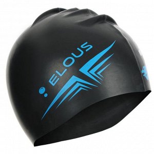 Шапочка для плавания Elous, EL010, силиконовая, Россия, цвет чёрный