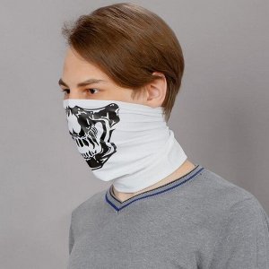 СТИЛС Бандана-труба LUCOSA SILK WHITE SKULL, П-019/2