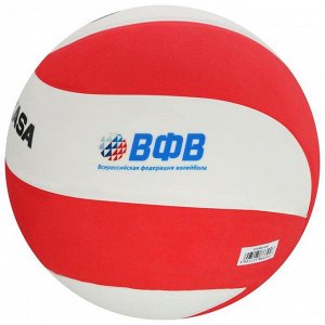 Мяч волейбольный MIKASA VSV800 WR, размер 5, синтетическая пена ТПЕ, клеенный, 8 панелей, бутиловая камера, цвет белый/красный