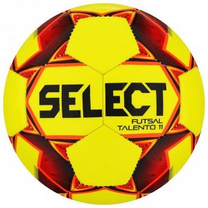Мяч футзальный SELECT Futsal Talento 11, размер Jr, 32 панели, ТПУ, машинная сшивка, цвет жёлтый/красный