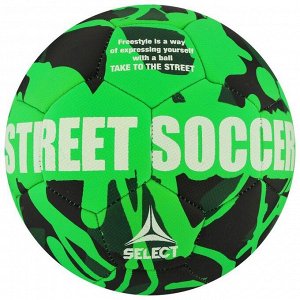 Мяч футбольный SELECT Street Soccer, размер 5, 32 панели, резина, машинная сшивка, латексная камера, цвет чёрный/зелёный