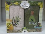 Кухонное полотенце Oliva цвет зеленый, бежевый, белый (30х50 см - 2 шт)