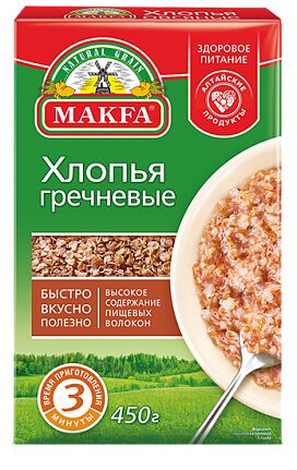 Хлопья Макфа кор. Гречневые 450г 1/12, шт