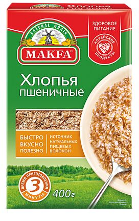 Хлопья Макфа кор. Пшеничные 400г 1/12, шт