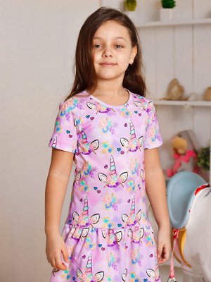 Платье для девочки короткий рукав хлопок СКАЗКА