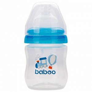 Бутылочка BABOO с силиконовой соской, широкая, 130 мл, Transport , от 0 месяцев