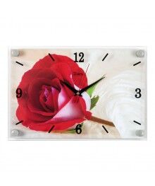 Часы настенные СН 2030 - 07 Красная роза прямоуг (33х23) (10)