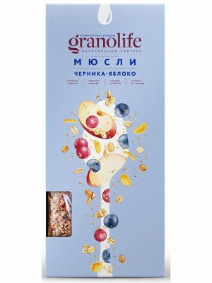 Мюсли - гранола Granolife черника/яблоко 400г коробка (1х6) (#20) Россия (шк 0512)