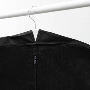 Чехол для одежды зимний, 140x60x10 см, спанбонд, цвет чёрный