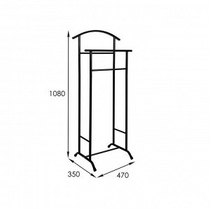 Вешалка костюмная «Стиль», 47x34,8x108 см, цвет чёрный