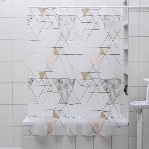 Штора для ванной комнаты Доляна «Геометрия», 180x180 см, EVA