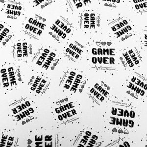 Бумага упаковочная крафт "Game Over", 0,5 х 0,7 м