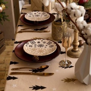 Скатерть новогодняя «Доляна» Christmas mood=146x110+/- 3 см, 100% хлопок, рогожка 164 г/м²